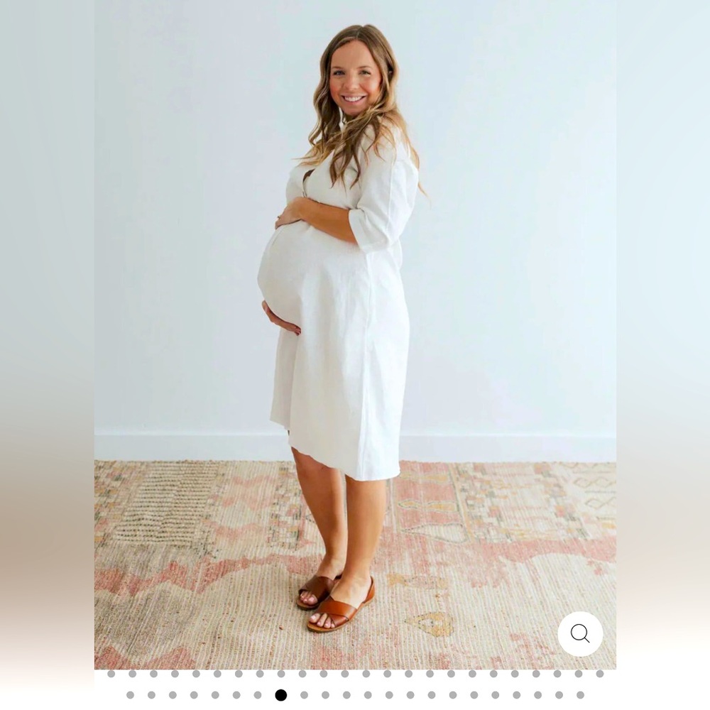 EMME Faye linen transitional/maternity dress in medium